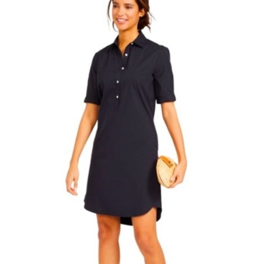J. McLaughlin Arissa Black Poplin Popover Shirt Dress - XS